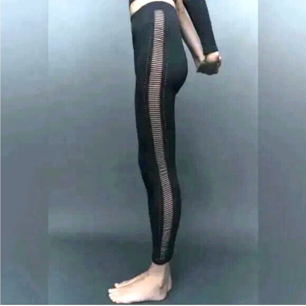 ZARA Sideseam Cutouts Black Leggings